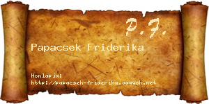 Papacsek Friderika névjegykártya